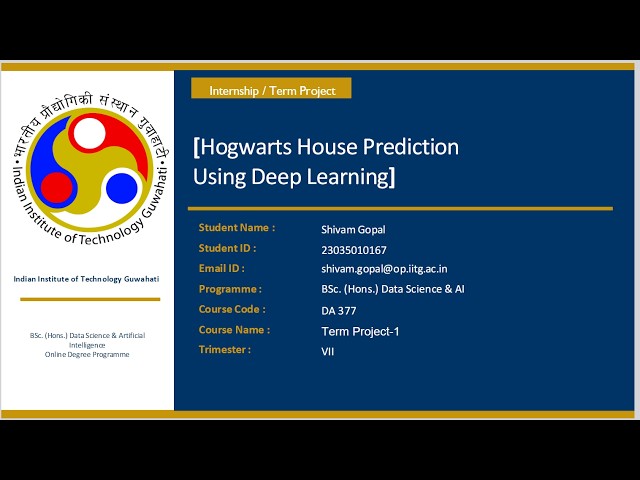 DA377 TERM PROJECT | BSc. (Hons.) Data Science & Artificial Intelligence | IIT GUWAHATI