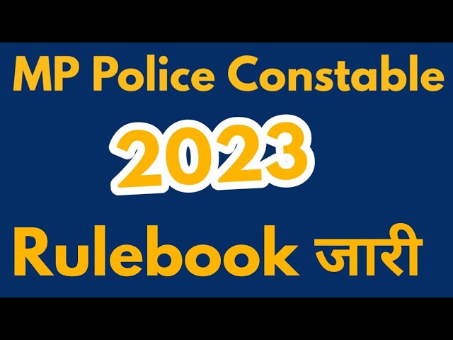 MP Police Rulebook आ चुकी है Official Notification 2023 | mp police notification 2023