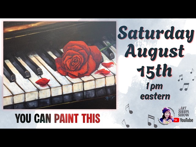 Piano and Red Rose | Easy Begining Acrylic Step by Step