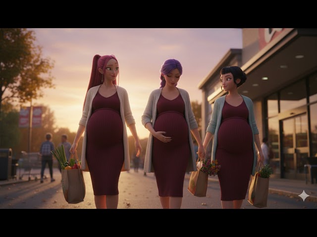 KPop Demon Hunters 2 pregnant Huntrix making a quick grocery run at sunset
