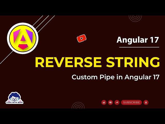Reverse String Custom Pipe in Angular 17 | angular 17 tutorial #angular #angular17