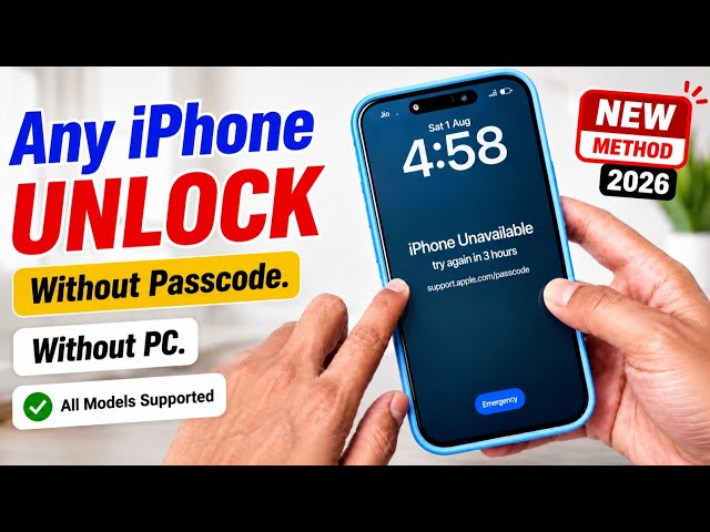 WITHOUT PC 2026 || How to Unlock Any iPhone Without Passcode If Forgot 