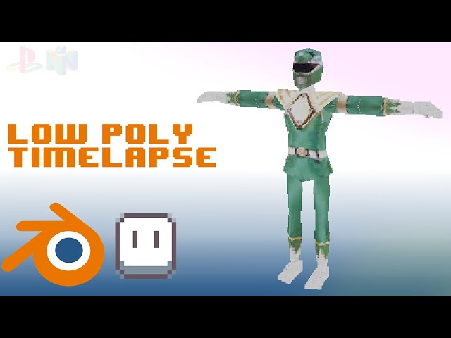 PS1 Style Graphics - Green Ranger Model and Texture Time Lapse