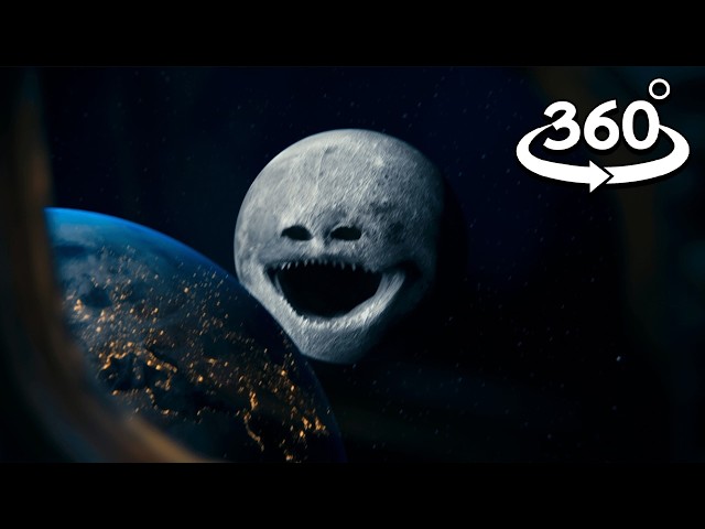 360° VR The Moon wakes up (cosmic horrorastrophobia animation)