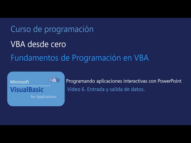 Visual Basic para aplicaciones usando PowerPoint. Video 6 entrada y salida de datos.
