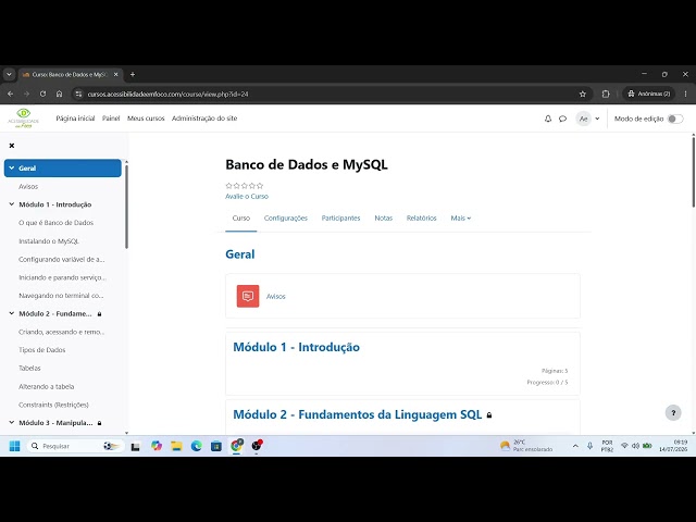 Acessibilidade em Foco - Database and MySQL Course