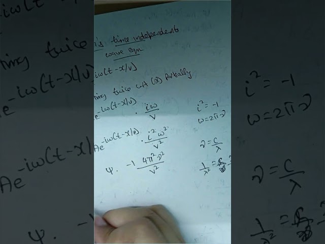 Schrodinger time independent wave equation derivation 