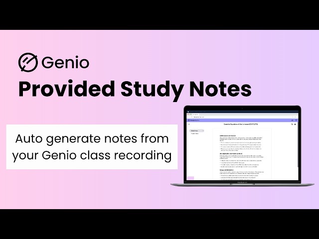 Automate Your Study Notes: Genio Tutorial