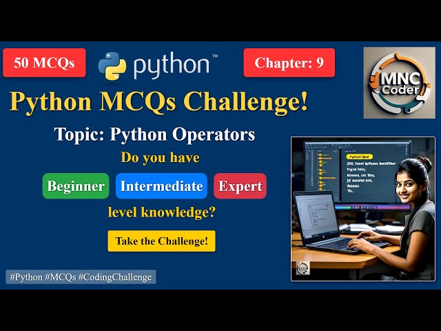 Python Operators - MCQs | Chapter Wise Multiple Choice Questions with Answers | Python Quiz Series