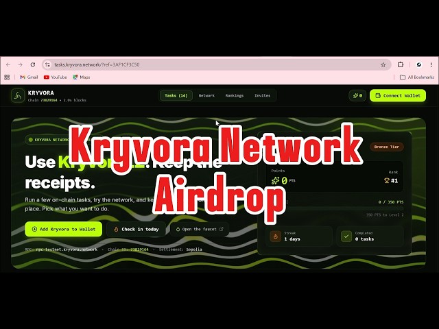 Connect Your Wallet To Claim Kryvora Testnet Airdrop