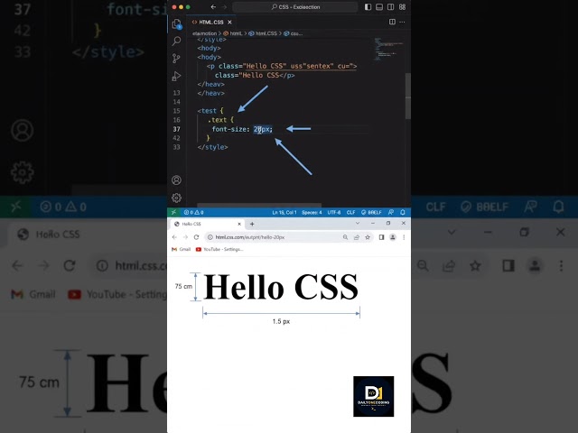 CSS Font Size Explained in 10 Seconds | Telugu CSS Shorts#shorts #fyp #telugu #css #coding #trending