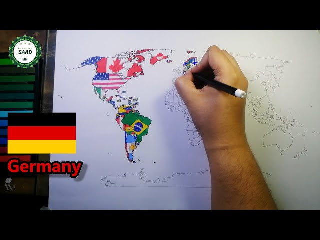 Drawing flag map of the World | All countries flag map drawing | World map