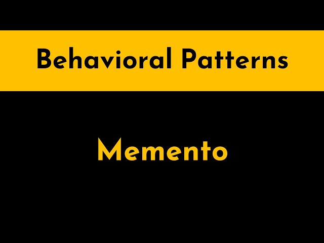 The Memento Pattern Explained and Implemented in Java | Behavioral Design Patterns | Geekific