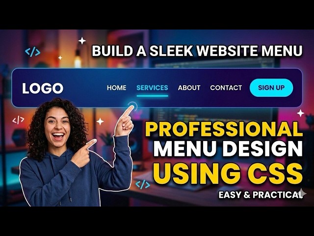 How to Create a Stylish Navbar with HTML & CSS | Modern Website Navigation Design