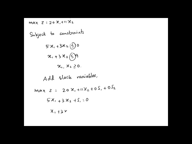 Use the simplex method to solve the linear programming problem: Maximize 20x1 11X2 subject to: 5X1 …
