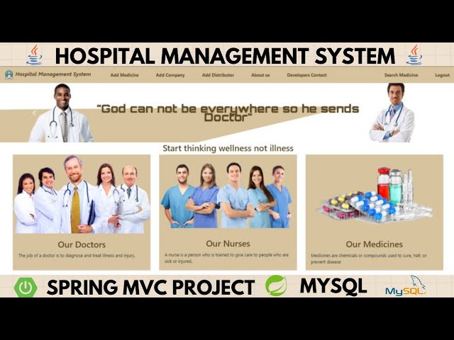 Hospital Management System Project using Spring MVC | Spring Boot | Java | MySQL | Maven