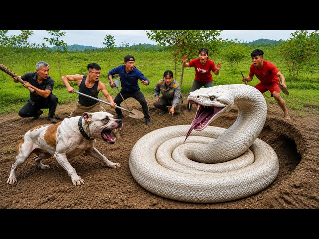 Brave Hunters Use Detector To Track Down Giant White Pythons #4