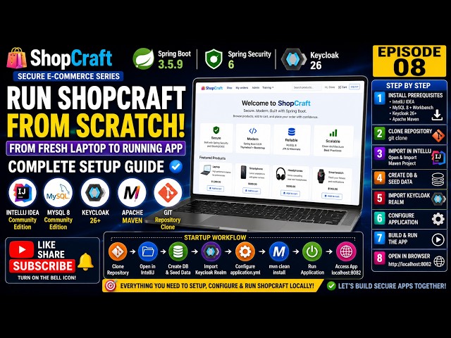 Run ShopCraft from Scratch: IntelliJ, MySQL, Keycloak & Maven Setup | Spring Boot 3.5.9