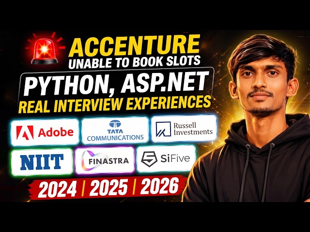 Accenture Slot Issue & Interview Exp 2026 | Adobe, TATA, Russell, NIIT, Finastra, SiFive Hiring 2026