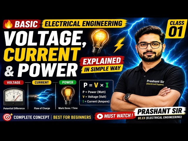 🔥 Basic Electrical Engineering Class 01 ⚡ | Voltage, Current & Power Explained in Simple Way