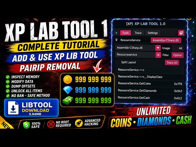 XP Lab Tool 1 🔥 LibTool + MT Manager Complete Tutorial | IL2CPP Game Modding | No Root