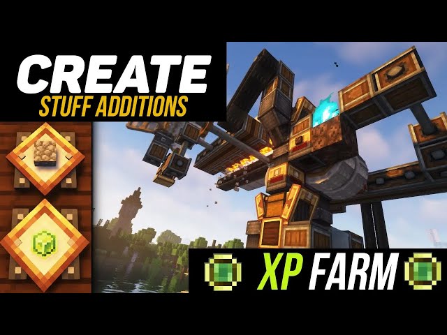 Create mod + Create stuff additions XP FARM from cobblestone 1.19.2-1.20.1 (minecraft java edition)