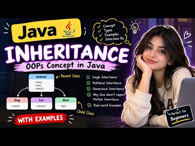 Java Inheritance Explained 🔥 | OOPs Concept in Java | Types of Inheritance with Examples
