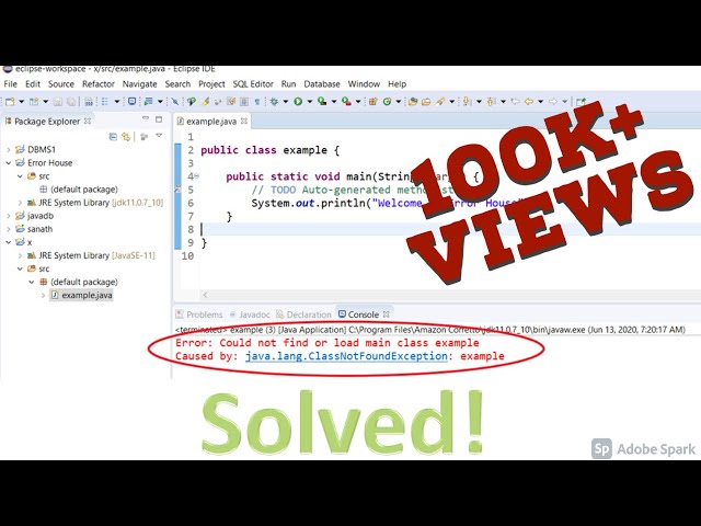 Error : could not find or load main class error in java eclipse - [Solved]