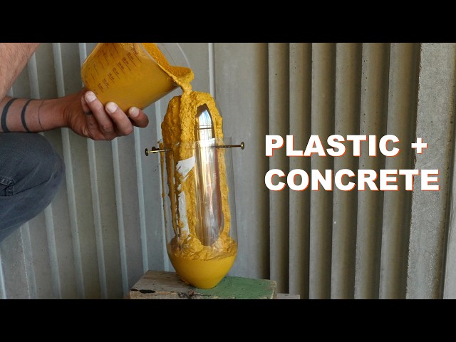 Pouring Concrete in Plastic Bottles to make Lamps