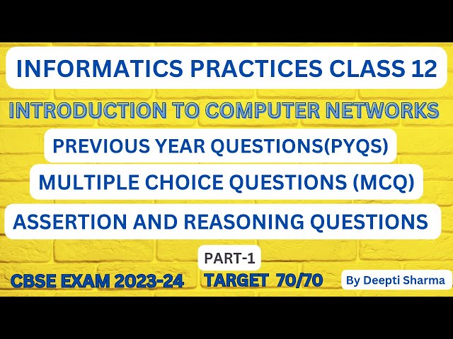 Important Questions of Computer Networks ip class 12 | Computer Networks MCQ | CBSE Exam, class 12