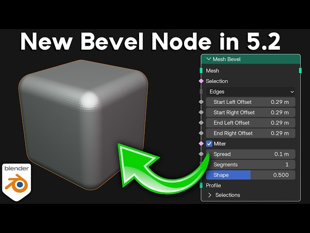 New Bevel Node in Blender 5.2 Geometry Nodes!
