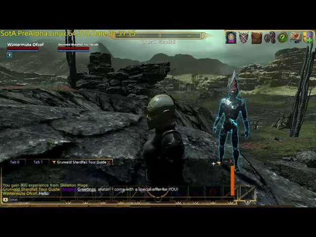 Shroud of the Avatar PRE-ALPHA R14 - Grunvald Shardfall & Brightbone Pass Tour Guides (Linux)
