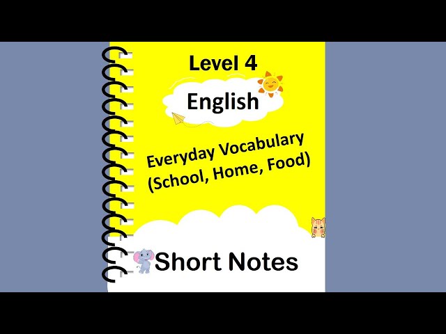 Everyday English Vocabulary Short Notes | Daily Use Words 📚✨