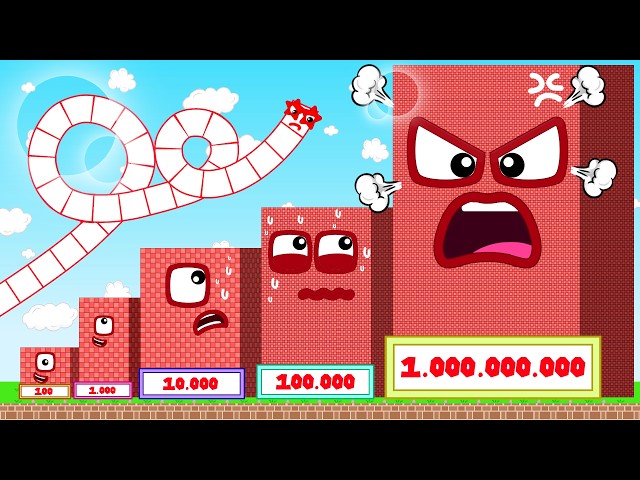 Numberblocks Snake 100 ESCAPEs Evil 1000’s House Maze Mix Level Up