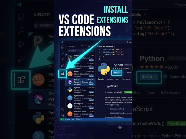 HOW TO INSTALL EXTENSION IN VS CODE ?