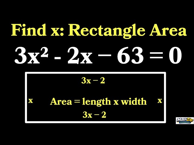 Solve a Quadratic Equation from Rectangle Area | Find x to 3 Significant Figures | Grade8-10