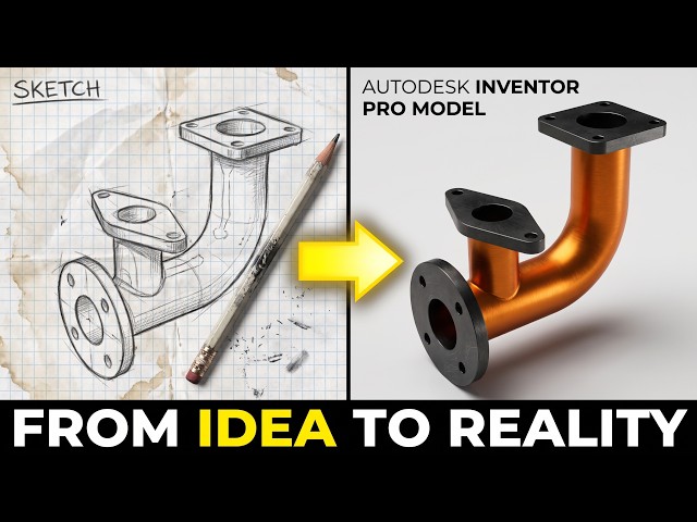 Autodesk Inventor Tutorial - How to make a Pipe with Flanges using Sweep