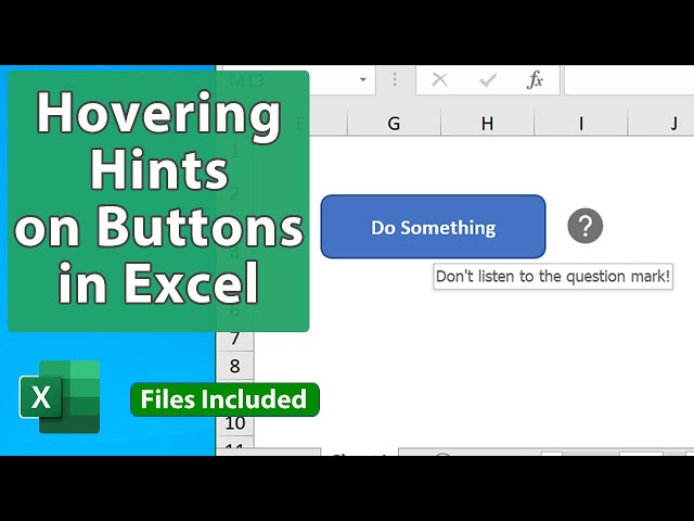 Add ToolTips on Mouse Hover for Buttons and Shapes in Excel - Last Video of 2020