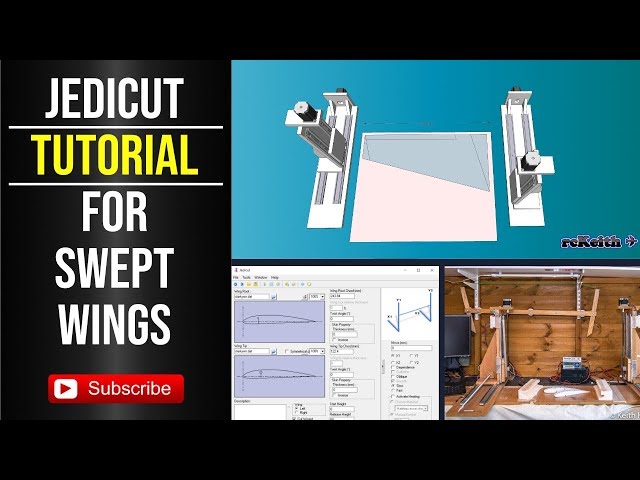 How to use Jedicut to make g-code for a tapered wing tutorial