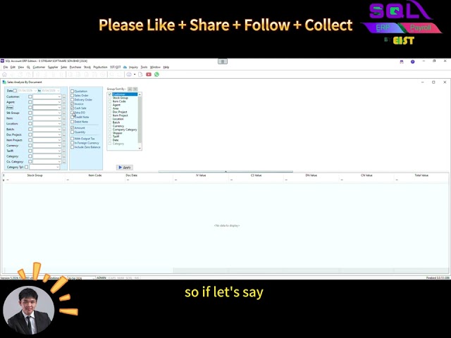 📊📈 SQL Accounting Tutorial: How to Preview Sales Analysis by Document