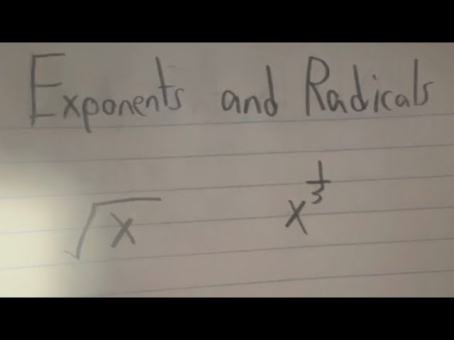 Solving problems with Exponents and Radicals