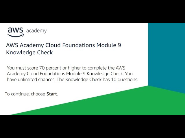 AWS Module 9 Knowledge Check Answers