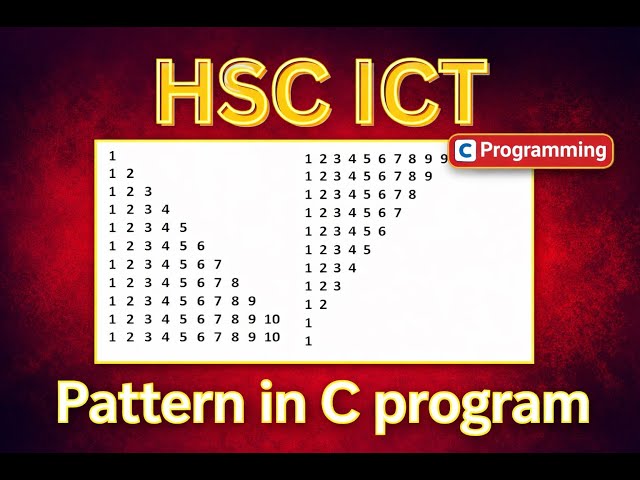 Bangla C Programming|HSC ICT|CSE|Chapter-5|Pattern in C Program (Step by Step) Lecture-29