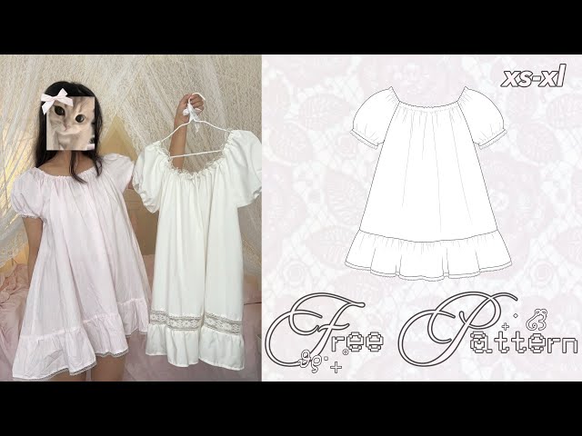 ꒰ Free Pattern ꒱ Sweet Babydoll Dress Sewing Tutorial 🎀˖ ࣪ ໒꒱ིྀ