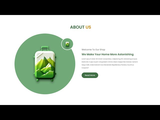 Build a Responsive Luggage Bag Website | About Page | HTML CSS JavaScript | Part 4