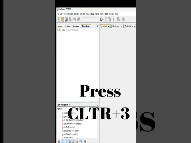 5 shortcuts NetBeans