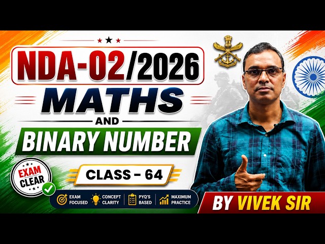 NDA 2 2026 Maths Binary Number Class 64 by Vivek Sir | NDA Maths Preparation 2026 #ndapreparation