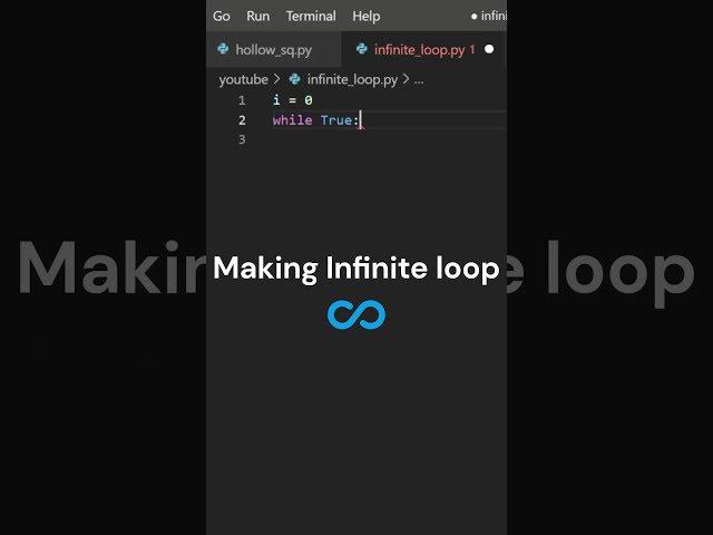 Infinite Loop in Python #shorts #short #python