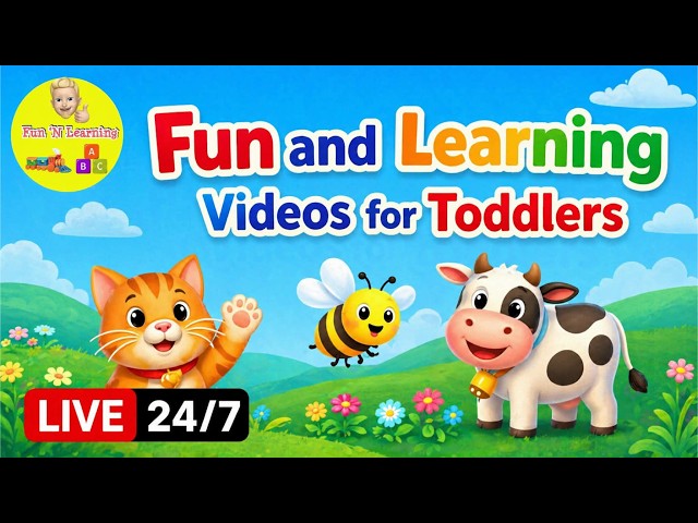 Toddler Learning TV - Streaming 24/7 let's learn ABC, Numbers, Shapes and Colors