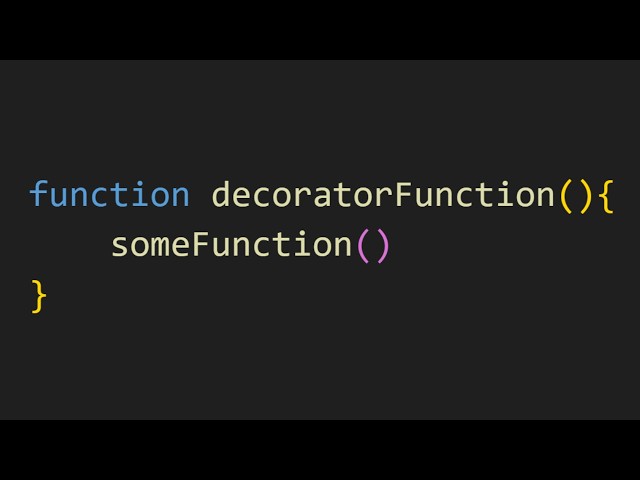 Decorator functions in js